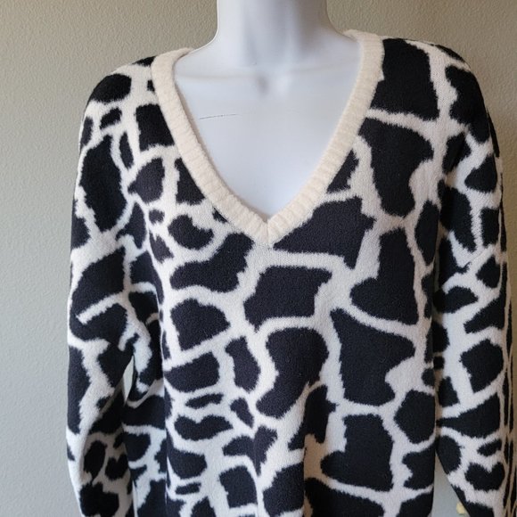 LOFT Sweaters - LOFT  Giraffe Print V-Neck Sweater